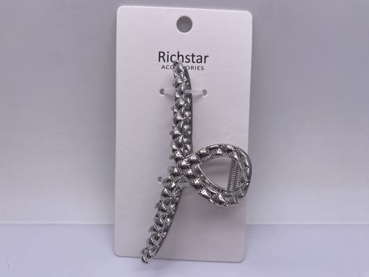 Γεωμετρικά μεταλλικά εξαρτήματα μαλλιών Claw Clip Πρακτικό ασημένιο χρώμα