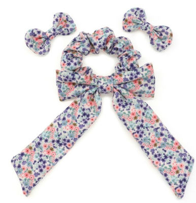 Αγαπητά κορίτσια Bowkont Κλιπς μαλλιών και Scrunchies Custom Crafted με ζωντανές εκτυπώσεις