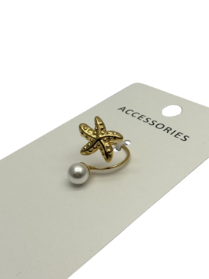 Δαχτυλίδι Fashion Starfish Shell από ανοξείδωτο ατσάλι Unisex Jewelry