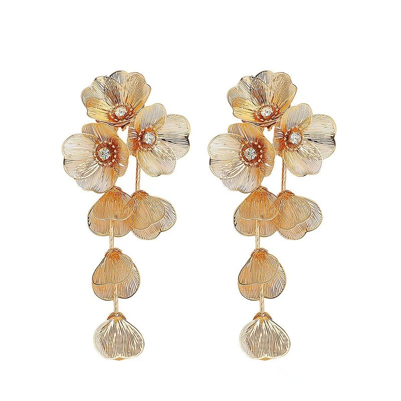 Πλατιωμένα πολυτελή ακουστικά Unisex Stud με vintage στυλ και γυαλισμένο χρυσό φινίρισμα