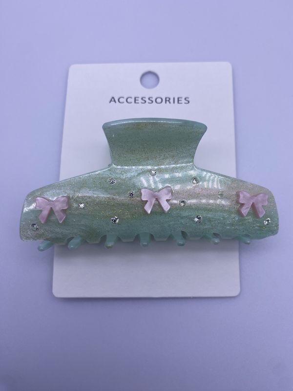 Unisex καθαρό και φρέσκο ακρυλικό hair claw clip με Bowknot διακόσμηση σχεδιασμό