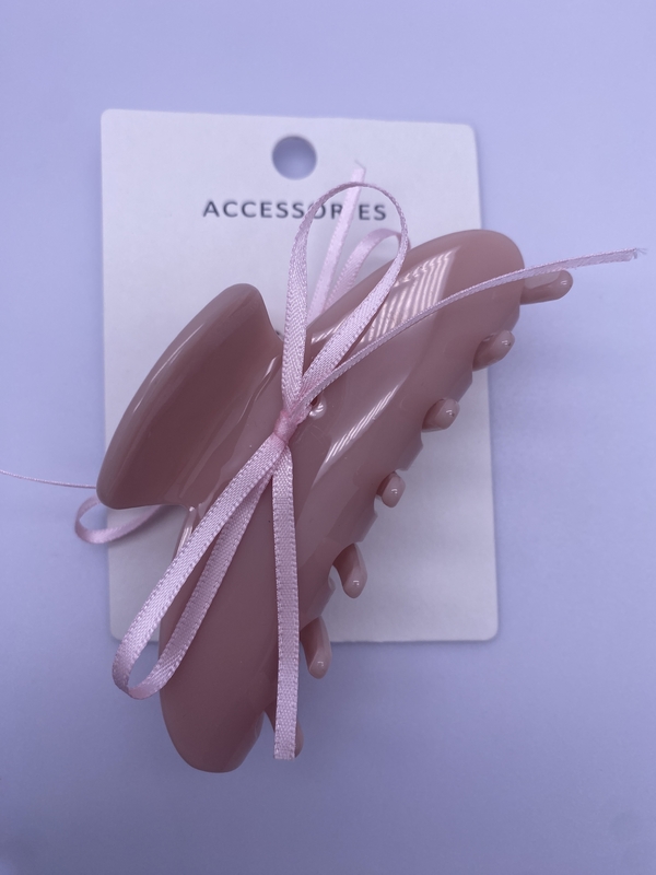 Διαφορετικοί τύποι ανθεκτικό ροζ ακυλικό hair claw clip με ύφασμα Bowknot σε χρώματα